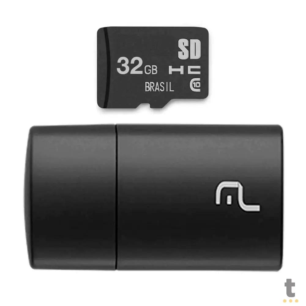 Cartão de Memória 32Gb Classe 10 C/ Adaptador Pen Drive Multilaser - MC163 Truedata